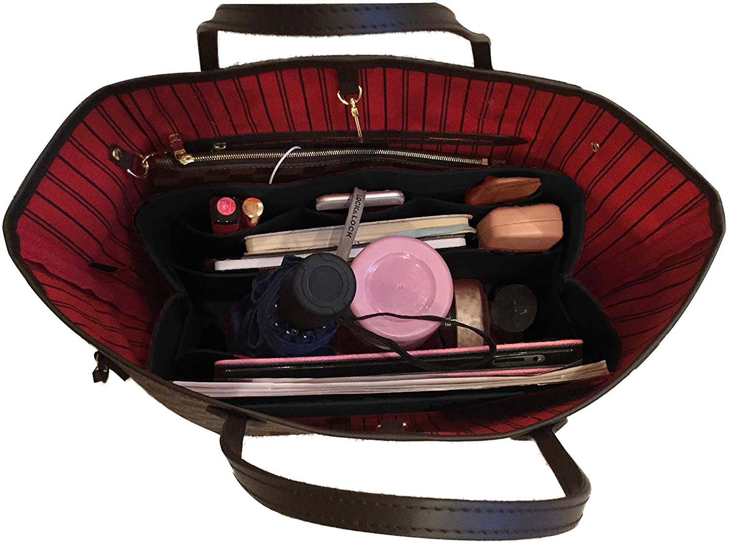 Felt Tote Bag Organizer Insert with Pockets, Handbag Purse Shaper, fits Neverfull, Speedy, Longchamp, etc.