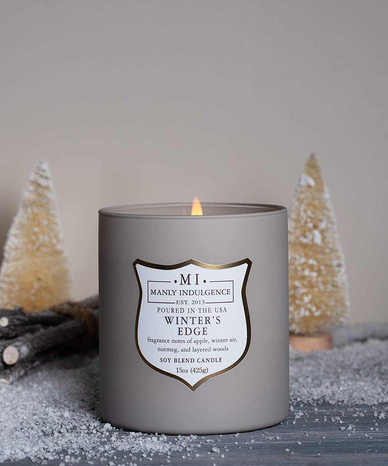 Manly Indulgence Sea Salt & Ginger Scented Jar Candle, 15 Oz, White