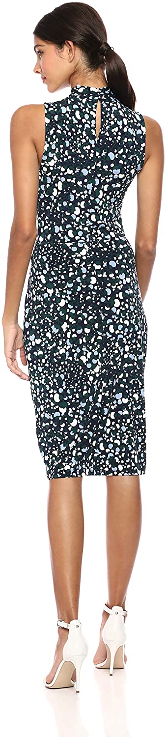 Amazon Brand - Lark & Ro Women's Sleeveless Crossover Twist Neck Faux Wrap Dress