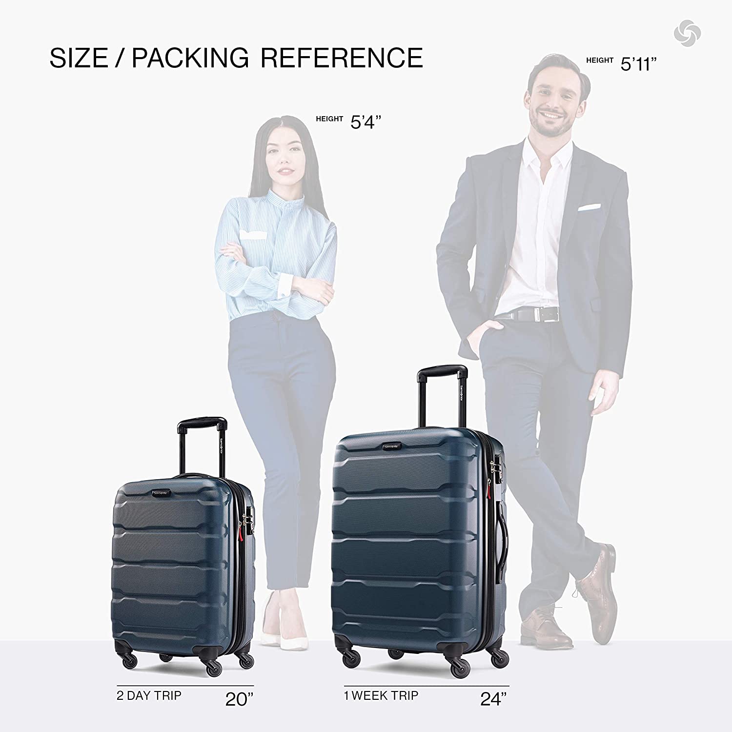Samsonite Omni PC Hardside Expandable Luggage with Spinner Wheels, Black, Carry-On 20-Inch