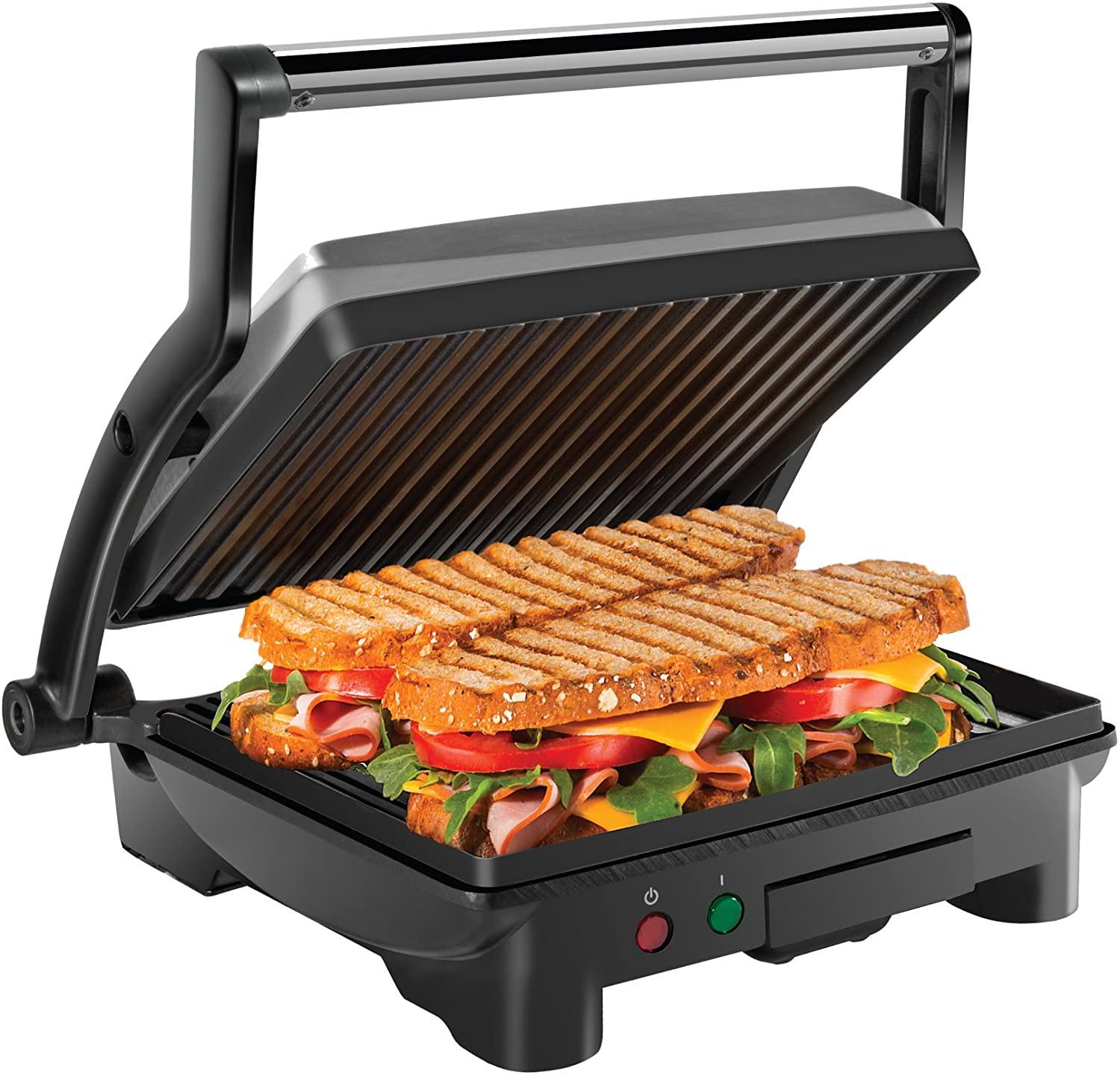 Chefman Panini Press Grill and Gourmet Sandwich Maker Non-Stick Coated Plates - JOY2ESpree