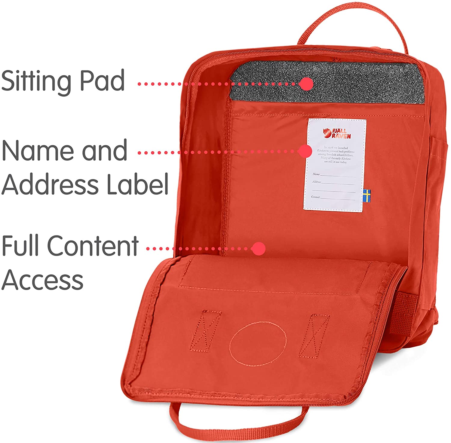 Fjallraven, Kanken Classic Backpack for Everyday, Ox Red