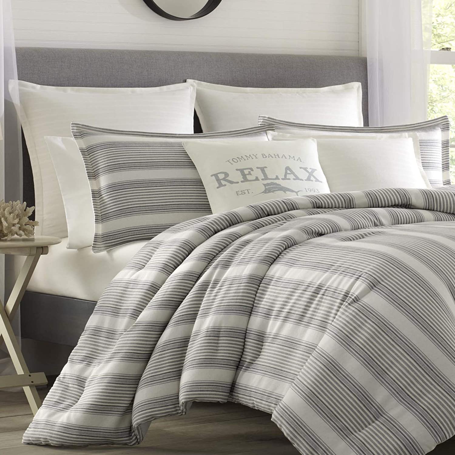 Tommy Bahama Relax Throw Pillow, 18x18, Grey