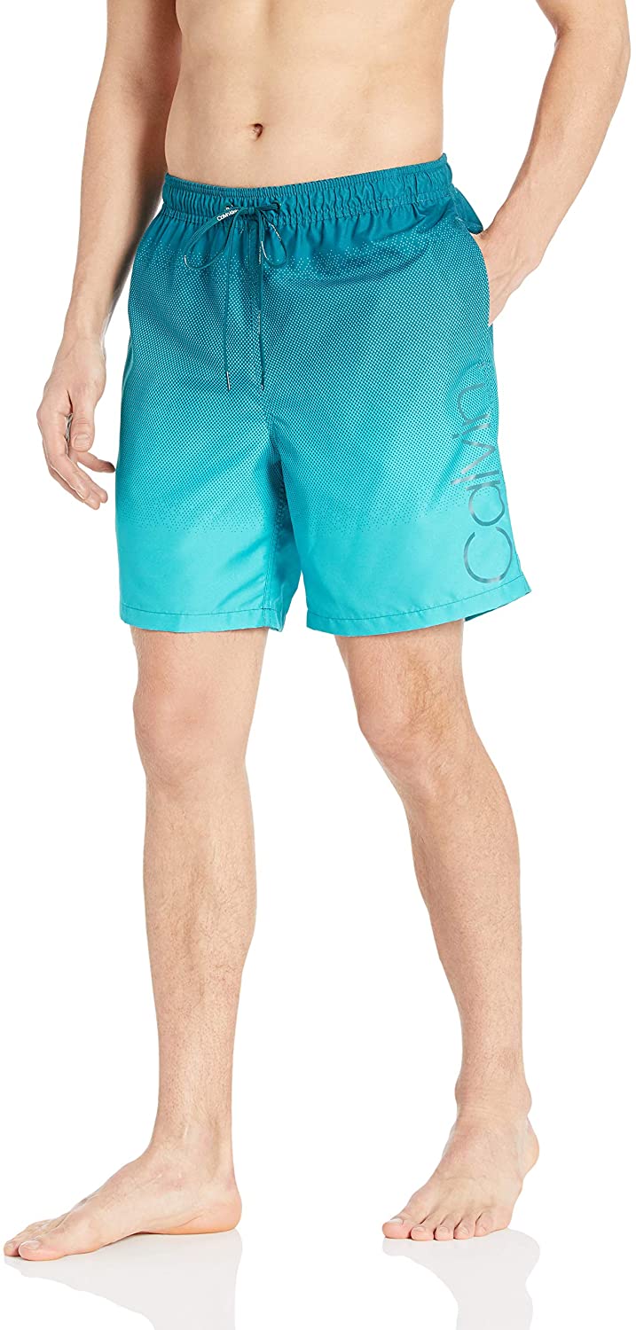 Calvin Klein Men's 7 Inch Elastic Waist Quick Dry Swim Trunk