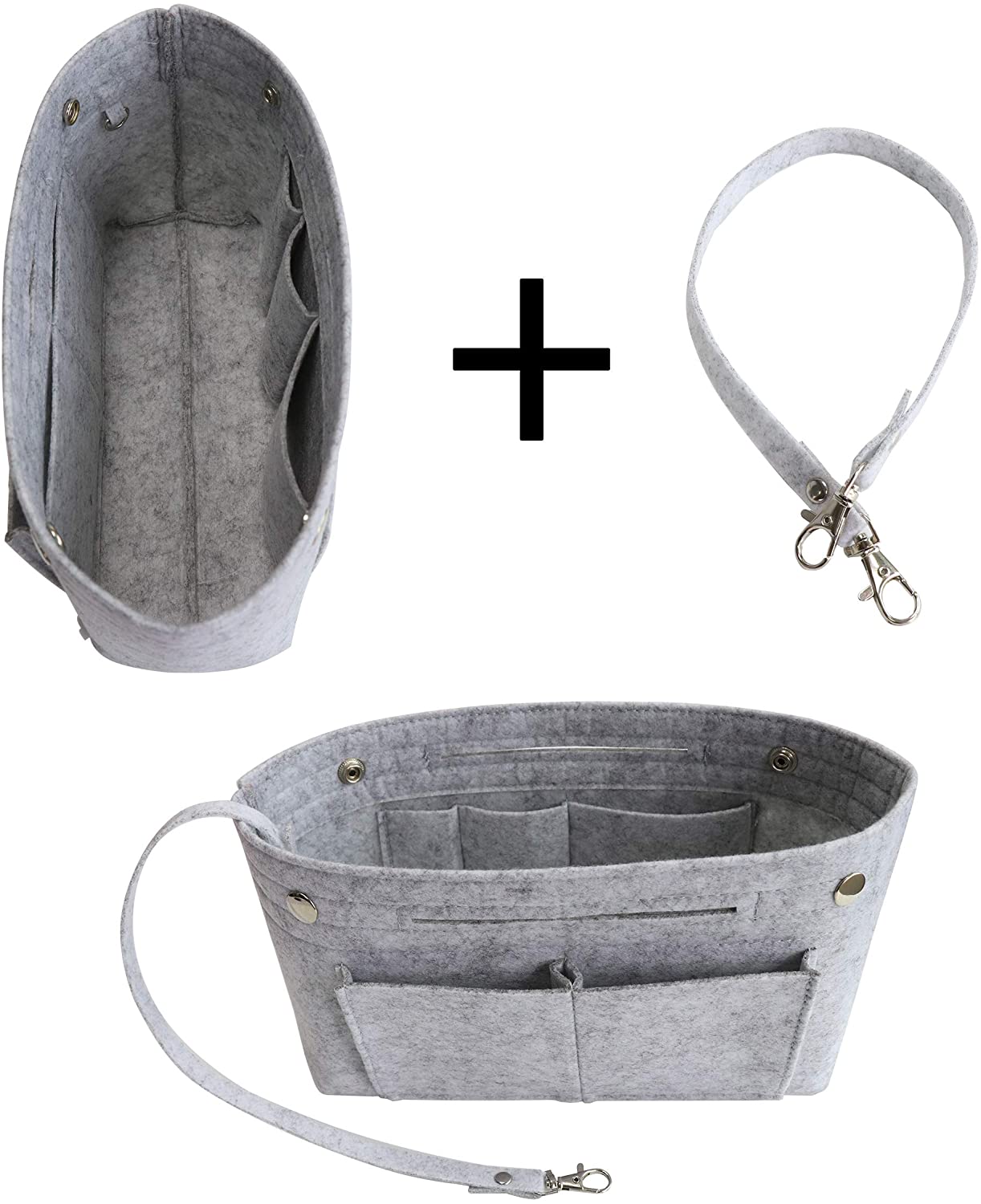 MISIXILE Felt Purse Organizer Insert Handbag Organizer,Tote Bag in Bag Organizer Fits Speedy Neverfull with Handles Keychain