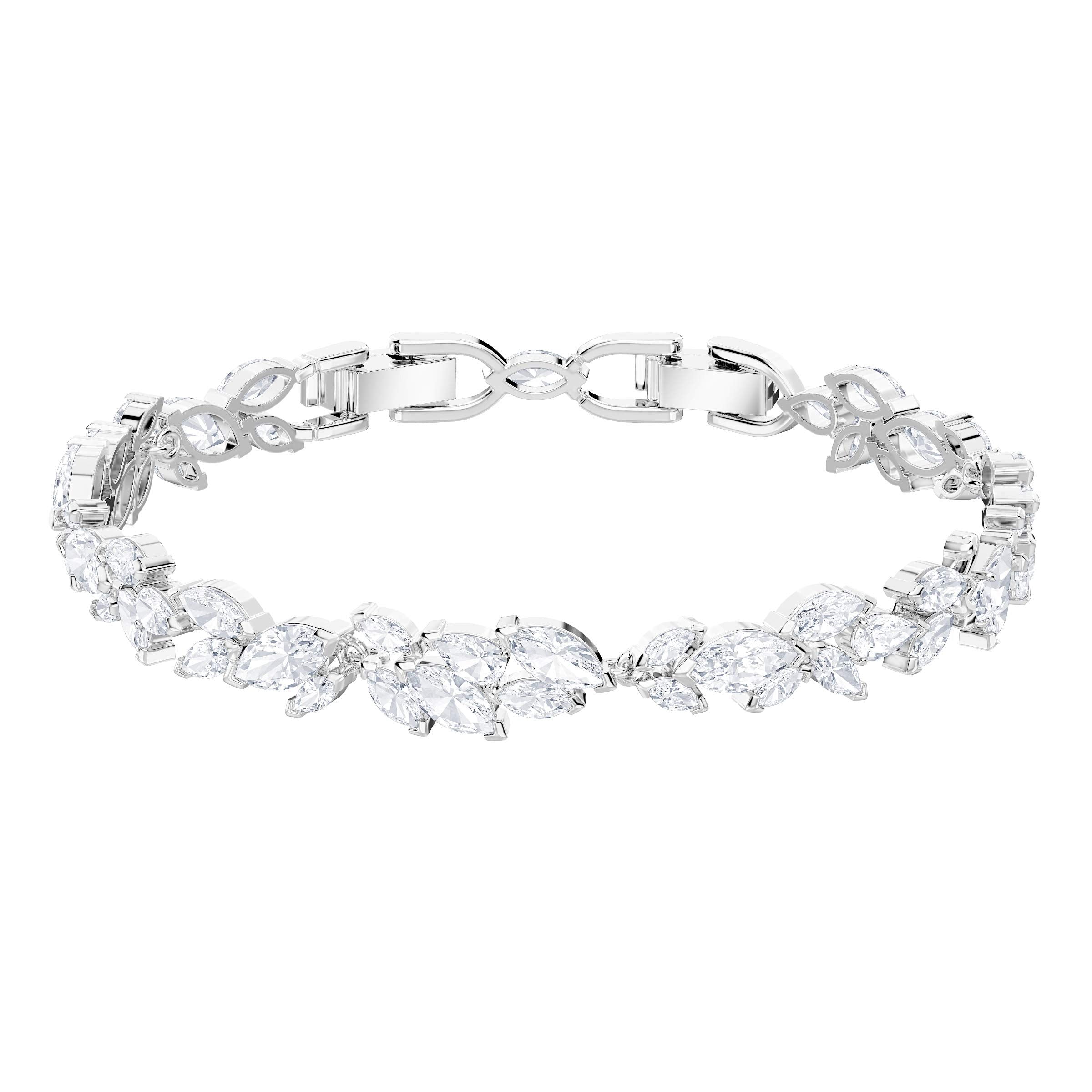 Swarovski Women's Louison Jewelry Collection, Rhodium Finish, Blue Crystals, Clear Crystals - JOY2ESpree