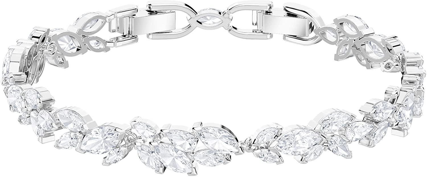 Swarovski Women's Louison Jewelry Collection, Rhodium Finish, Blue Crystals, Clear Crystals - JOY2ESpree