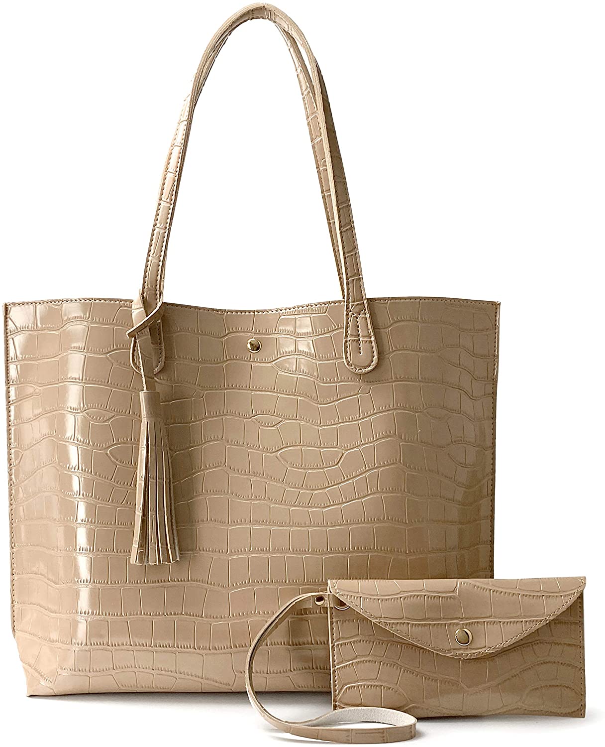 Minimalist Clean Cut Pebbled Faux Leather Tote Womens Shoulder Handbag