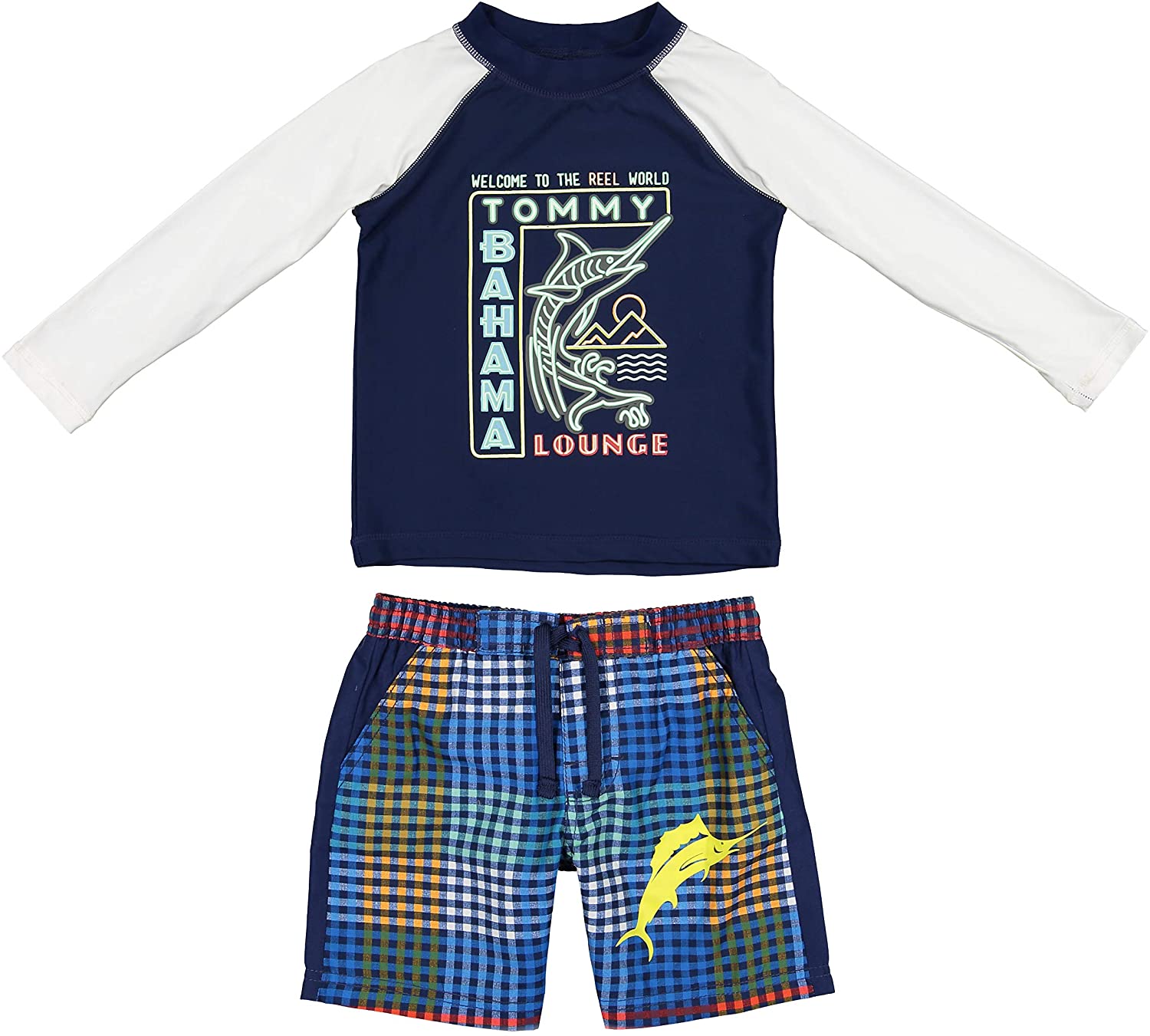 Tommy Bahama Boys' Long Sleeve Rashguard and Trunks Swimsuit Set