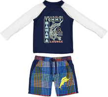 
                        
                          गैलरी व्यूवर में इमेज लोड करें, Tommy Bahama Boys' Long Sleeve Rashguard and Trunks Swimsuit Set
                        
                      