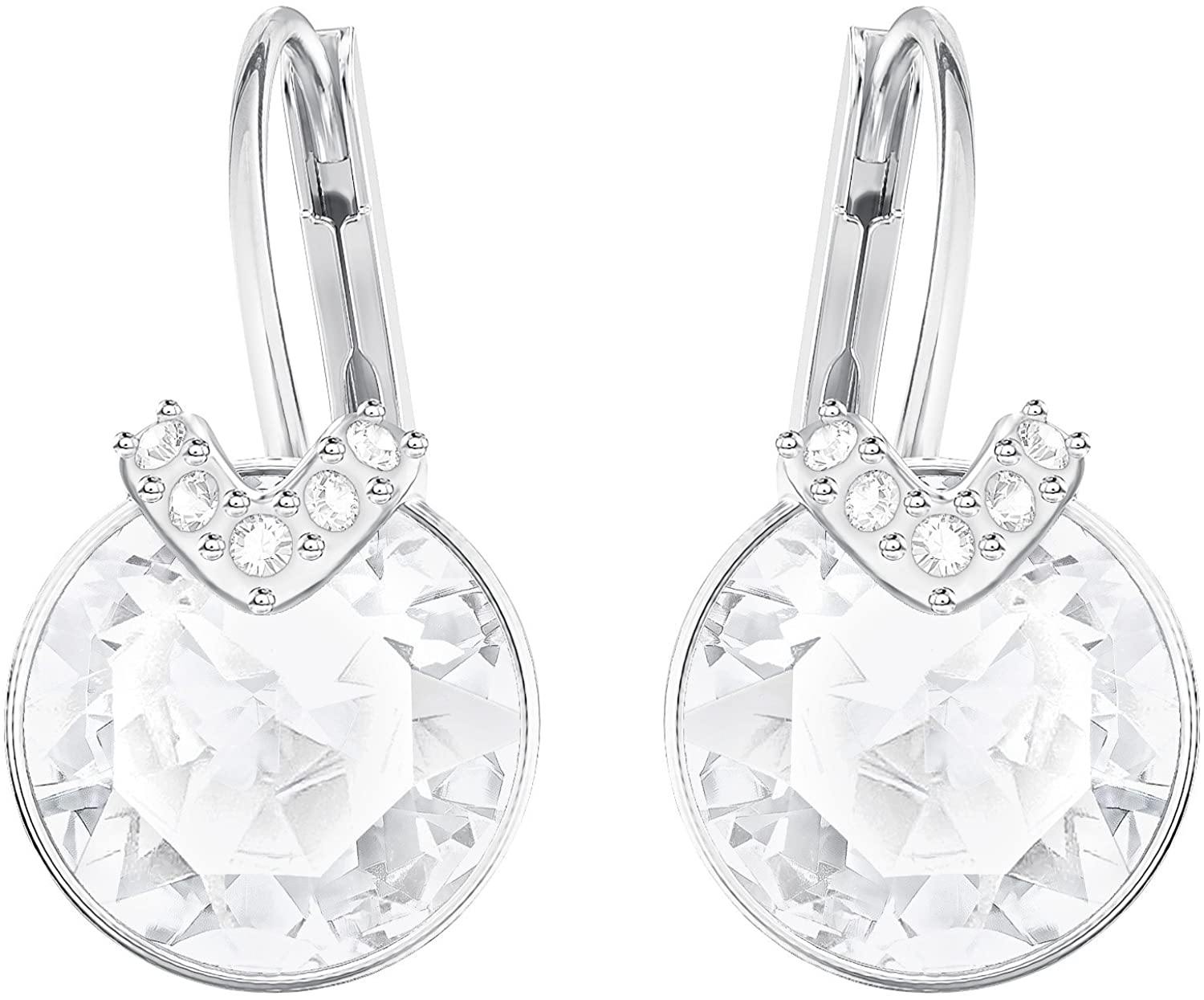SWAROVSKI Women's Bella V Crystal Earrings Collection, Gray Crystals, Pink Crystals, Clear Crystals - JOY2ESpree
