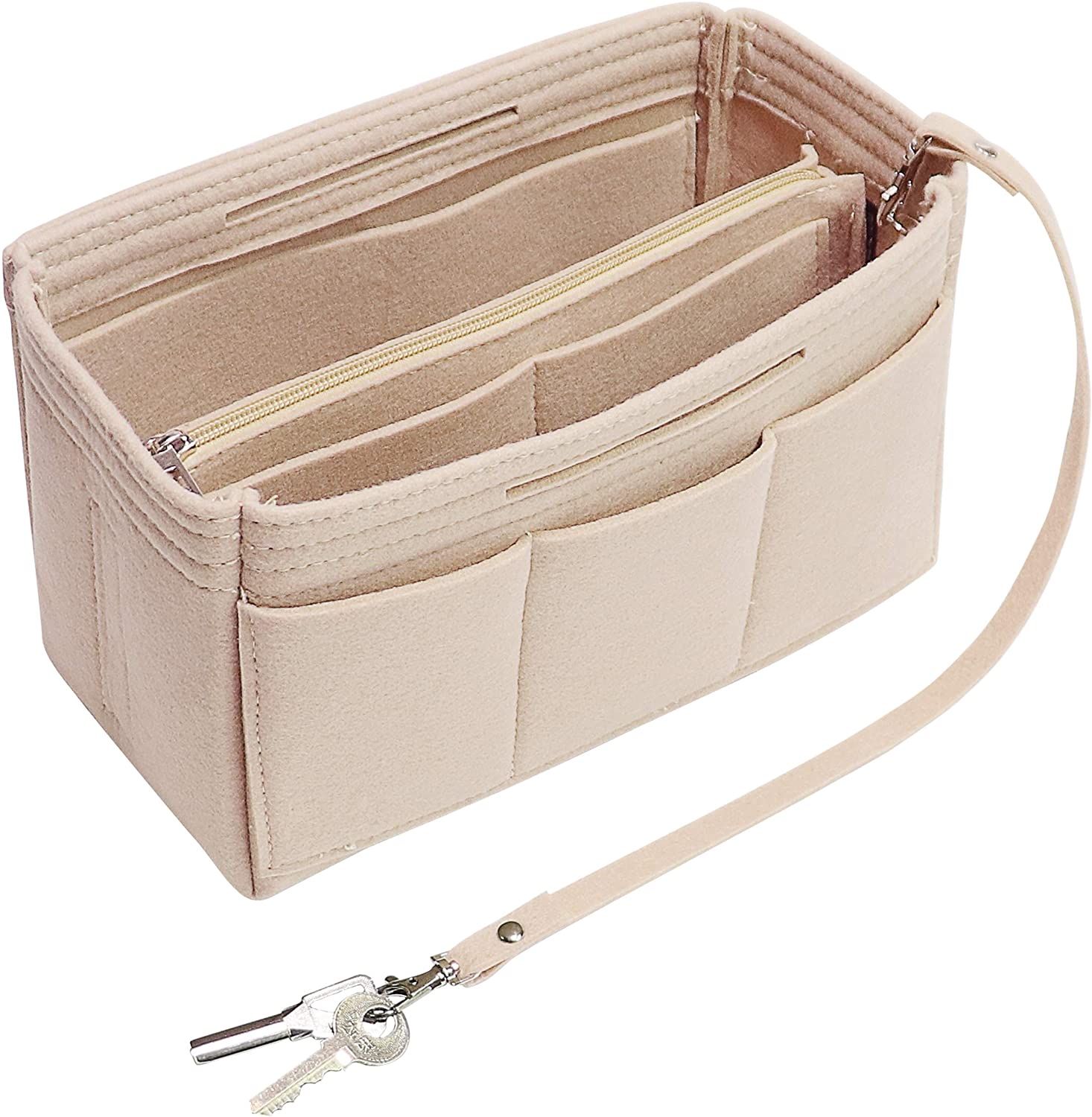 Purse Handbag Organizer Insert, MISIXILE Felt Bag Organizer with Handles
