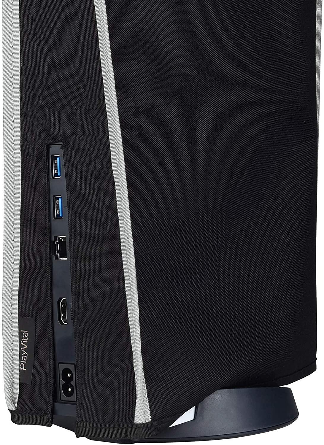 PlayVital Gray Nylon PS5 Dust Cover, Soft Neat Lining Dust Guard for DualSense 5 Console - JOY2ESpree