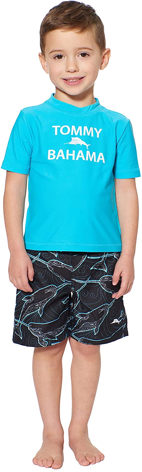 Tommy Bahama Boys' Rashguard and Trunks Swimsuit Set