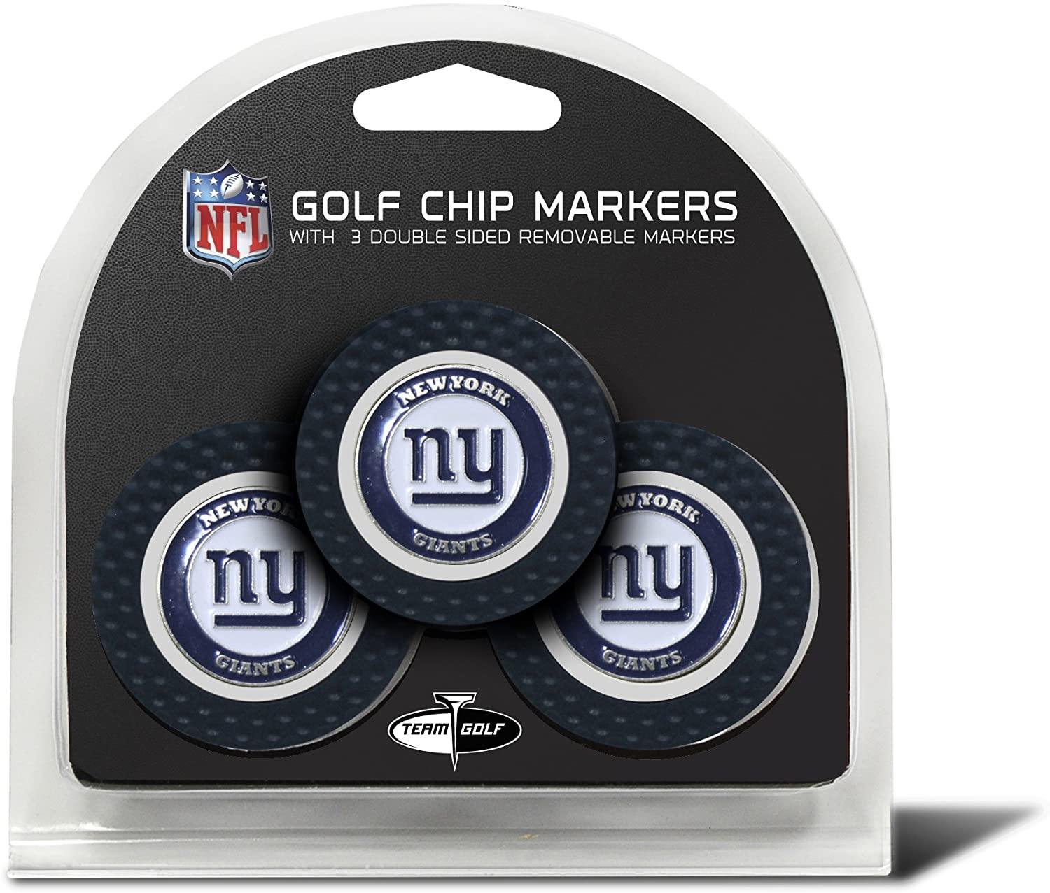 Team Golf NFL Golf Chip Ball Markers (3 Count), Poker Chip Size with Pop Out Smaller Double-Sided Enamel Markers - JOY2ESpree