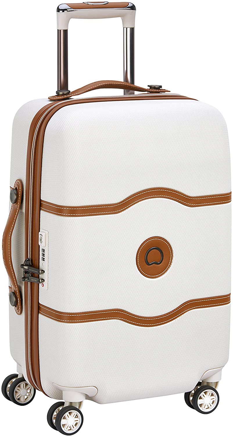 DELSEY Paris Chatelet Hardside Luggage with Spinner Wheels, Chocolate Brown, Checked-Large 28 Inch, with Brake