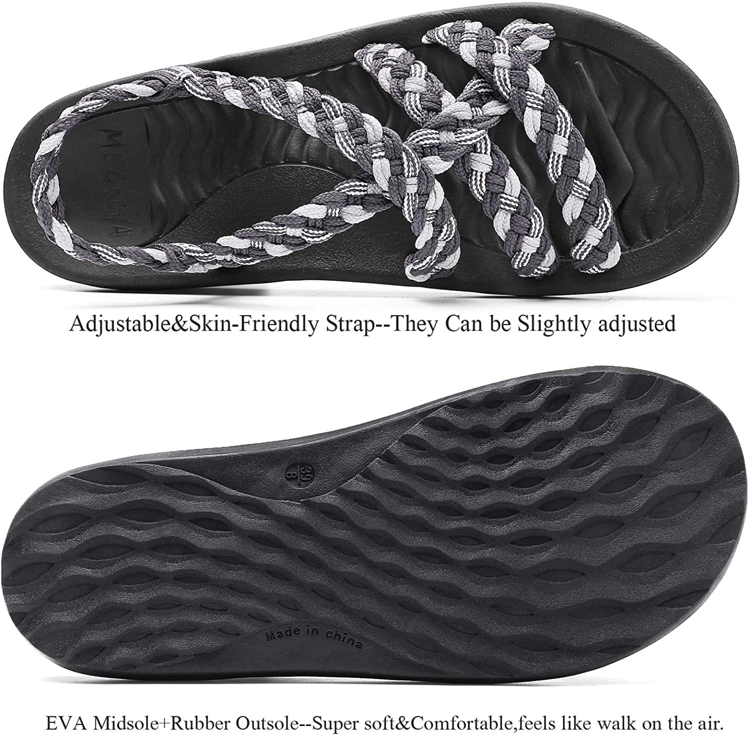 MEGNYA Women's Comfortable Walking Sandals with Arch Support Waterproof for Walking/Hiking/Travel/Wedding/Water Spot/Beach