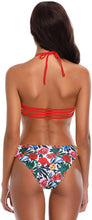 
                        
                          画像をギャラリービューアに読み込む, SHEKINI Women's Floral Printing Cutout Strappy Halter Swimsuits Bikini Suits
                        
                      