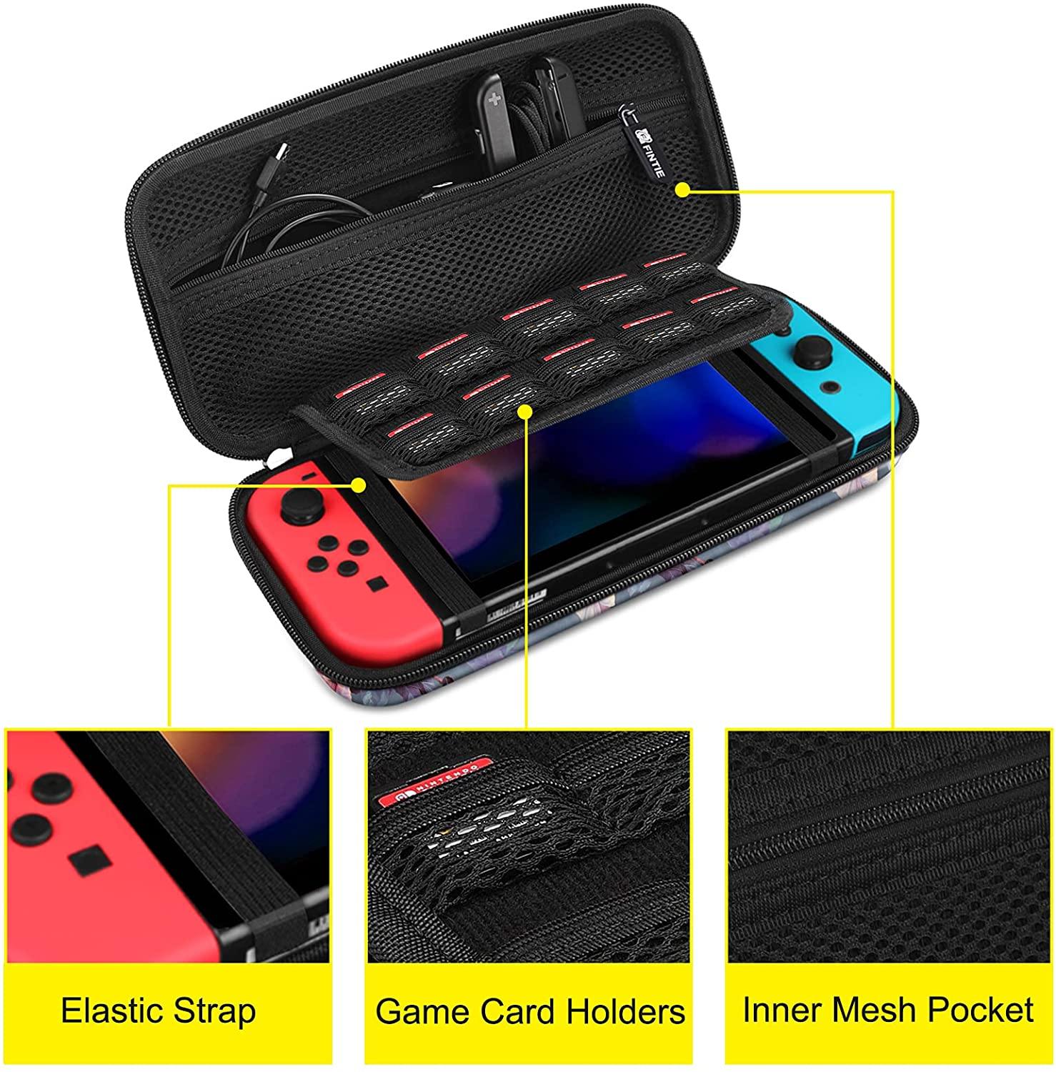 Fintie Carry Case for Nintendo Switch - [Shockproof] Hard Shell Protective Cover Travel Bag w/10 Game Card Slots - JOY2ESpree