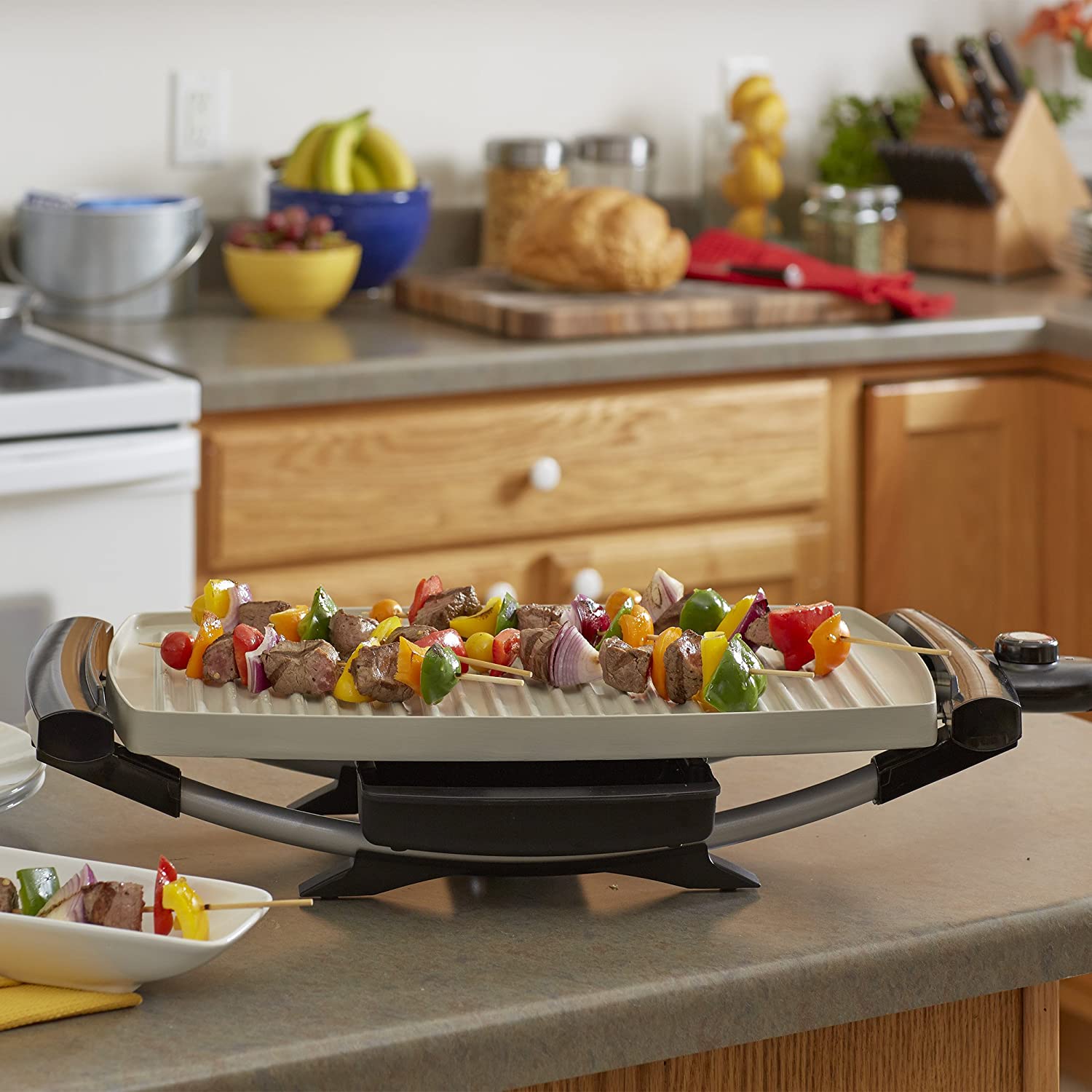 George Foreman 12-Serving Indoor/Outdoor Rectangular Electric Grill, Red, GFO201R - JOY2ESpree