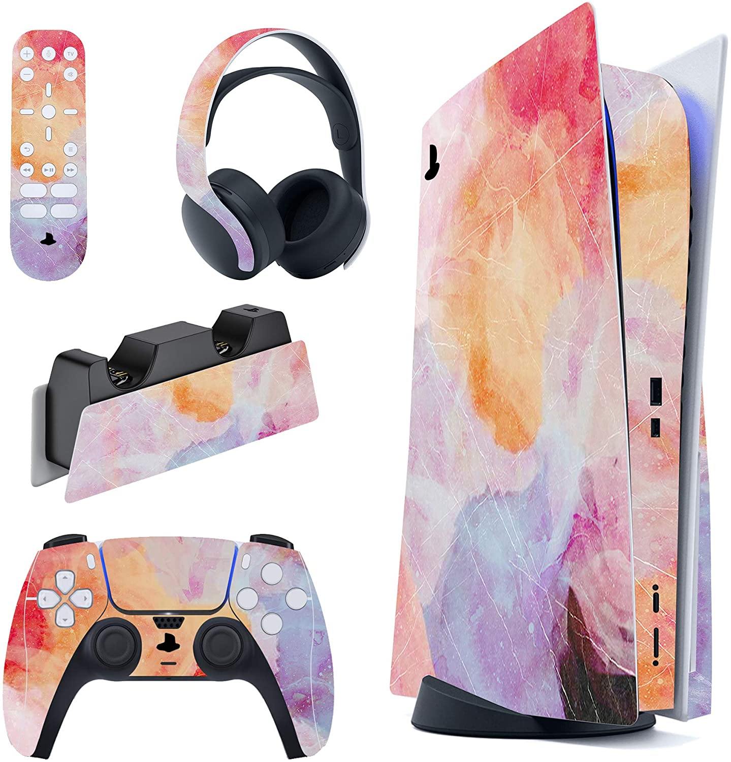 PlayVital Orange Star Universe Full Set Skin Decal for PS5 Console Disk Edition - JOY2ESpree