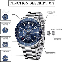 
                        
                          Muat gambar ke penampil Galeri, BENYAR Chronograph Mens Watch Quartz Movement 30M Waterproof | Leather Watch Strap
                        
                      