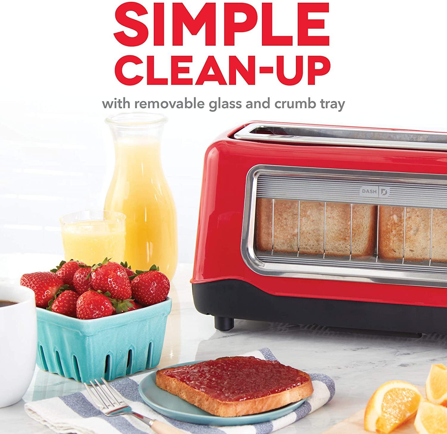 Dash Clear View Toaster: Extra Wide Slot Toaster with Stainless Steel Accents + See Through Window - JOY2ESpree