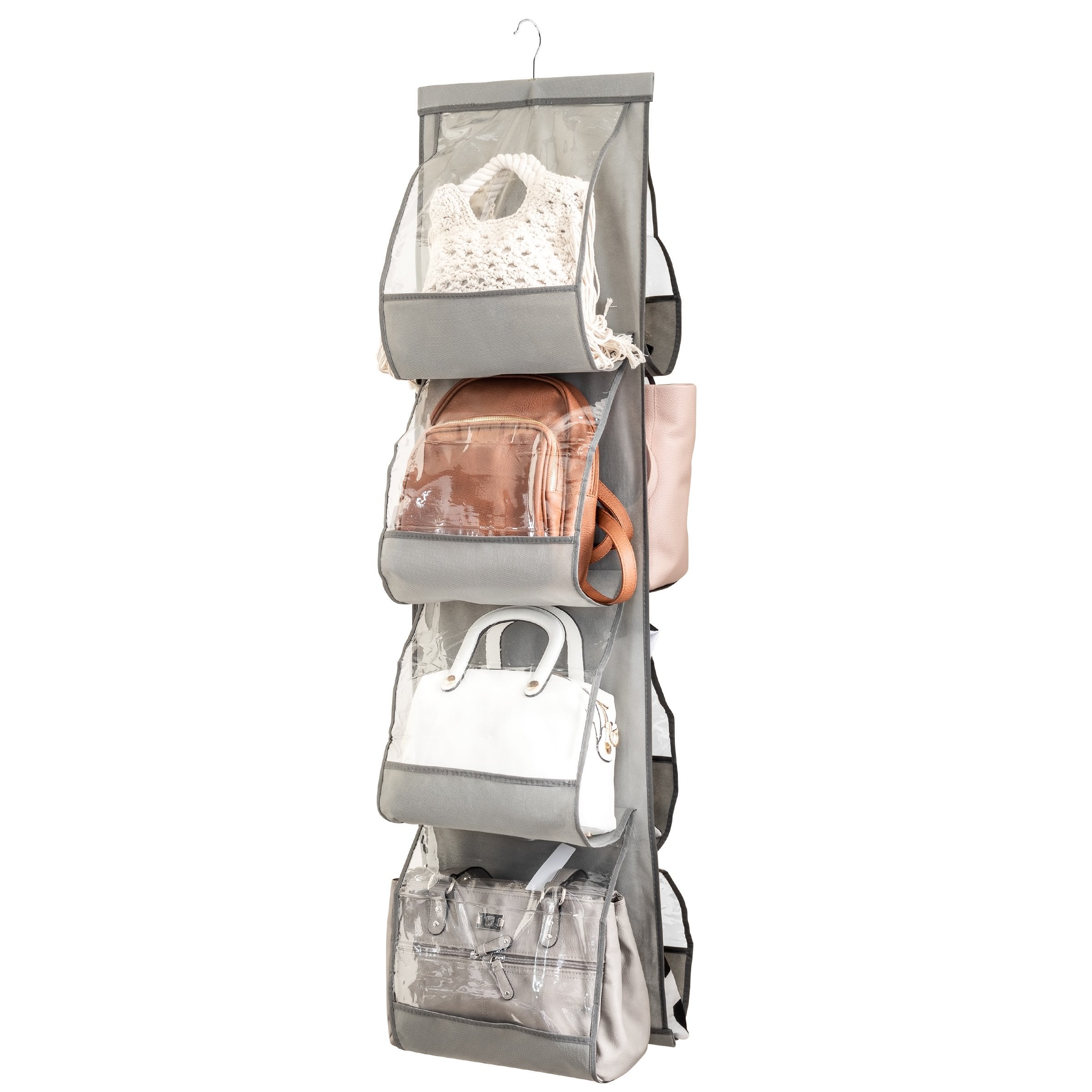 Zober Hanging Purse Organizer For Closet Clear Handbag Organizer