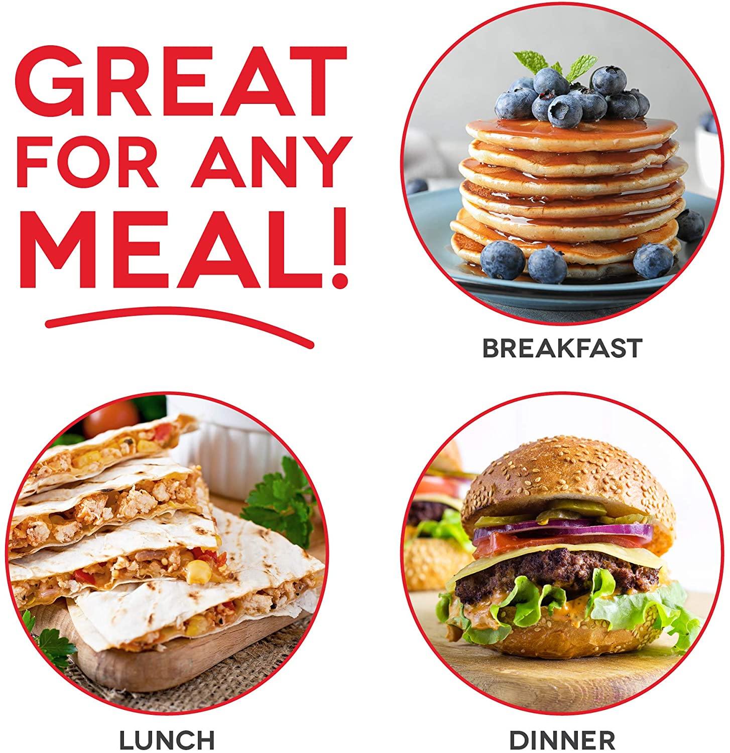 DASH DEG200GBRD01 Everyday Nonstick Electric Griddle for Pancakes, Burgers, Quesadillas, Eggs & other on the go Breakfast - JOY2ESpree
