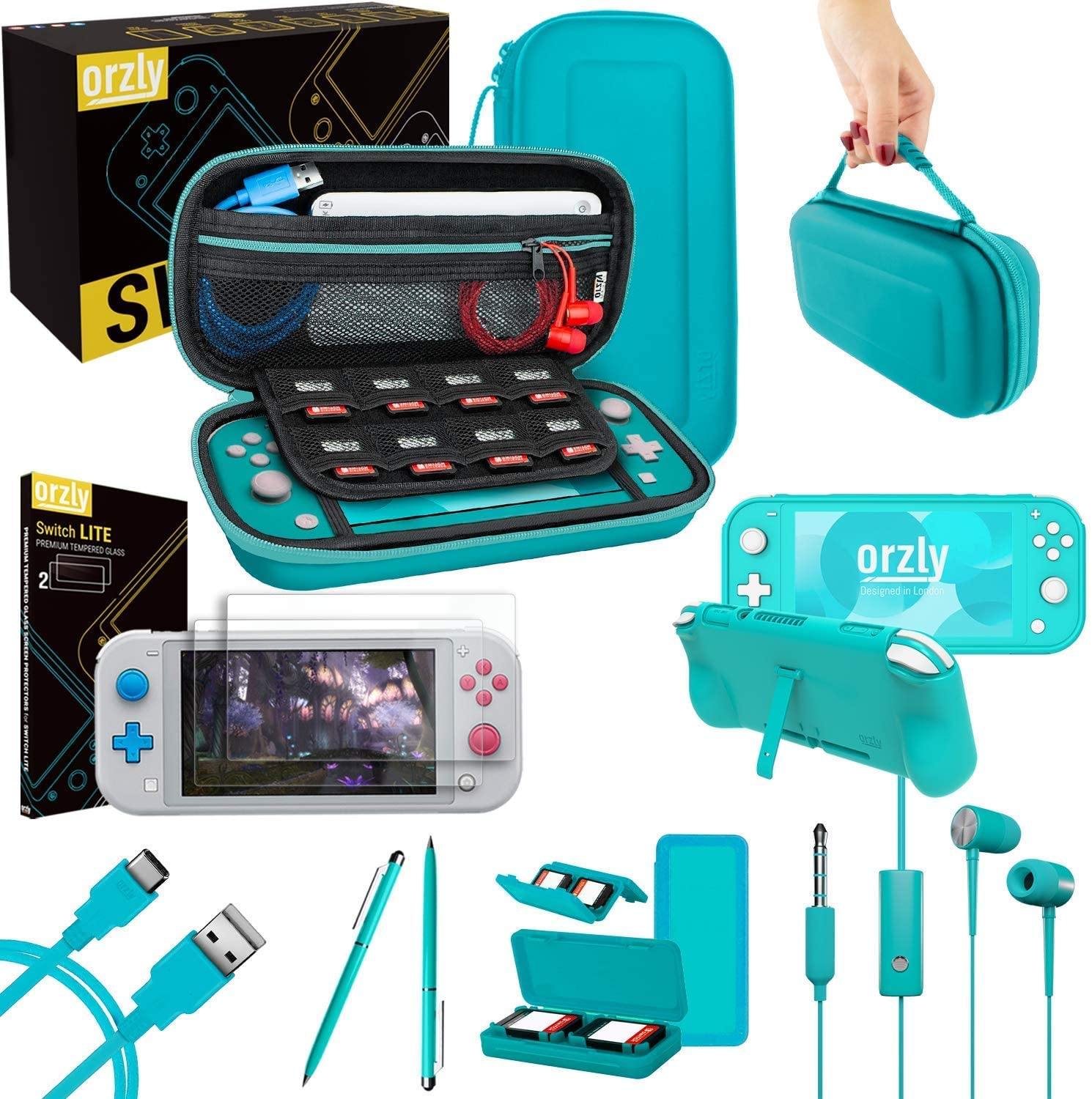 Orzly Accessories Bundle Compatible for use with Nintendo Switch Lite - JOY2ESpree