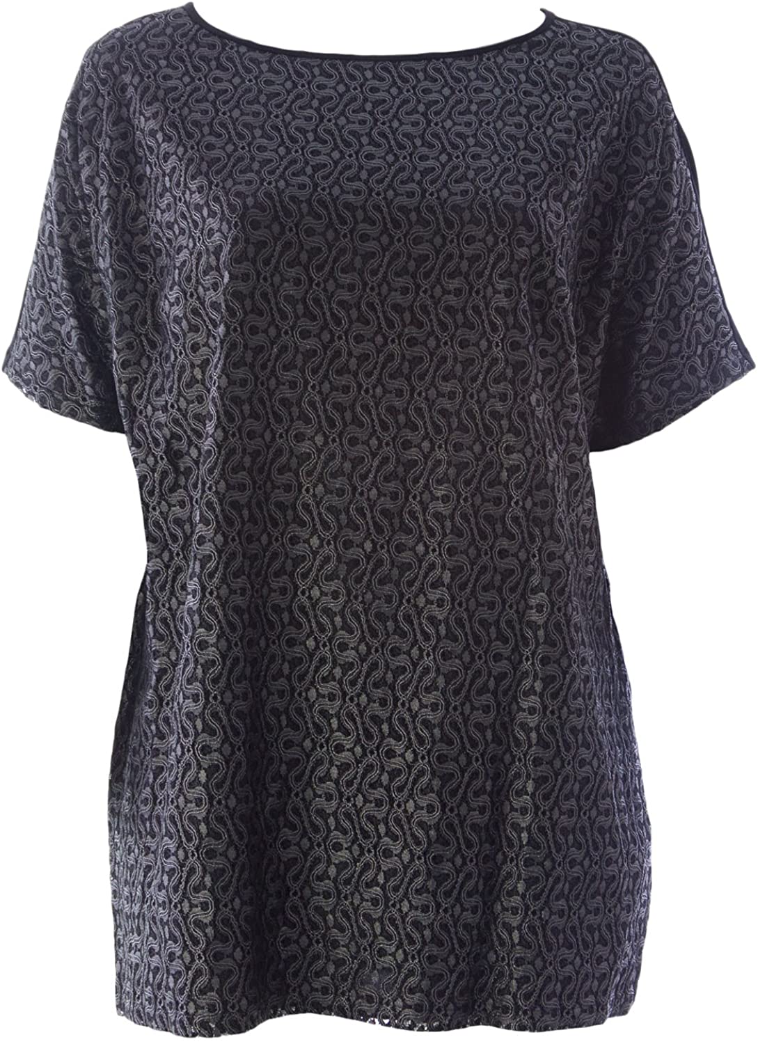 Marina Rinaldi Women's Vanto Embroidered Tunic Blouse Black
