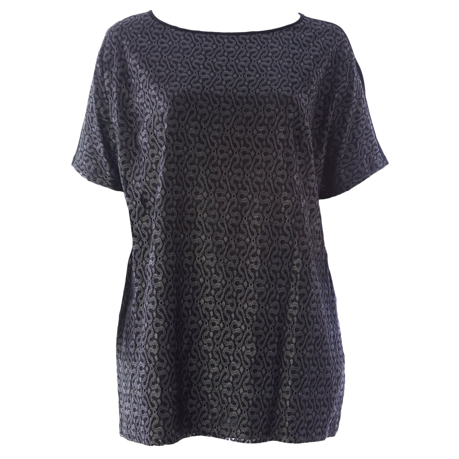 Marina Rinaldi Women's Vanto Embroidered Tunic Blouse Black
