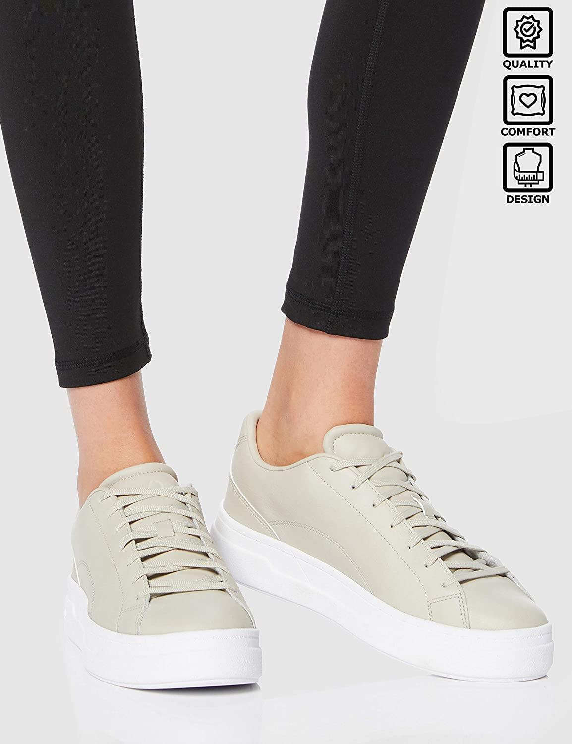CARE OF by PUMA Women's Leather Platform Court Low-Top Sneakers