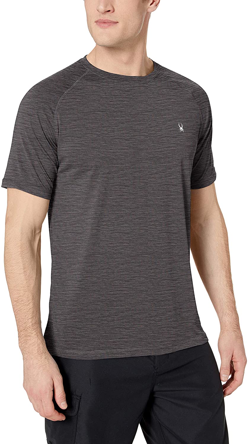 Spyder Men's Hydro Stretch Swim T-Shirt - Quick Dry Short Sleeve Rash Guard Tee