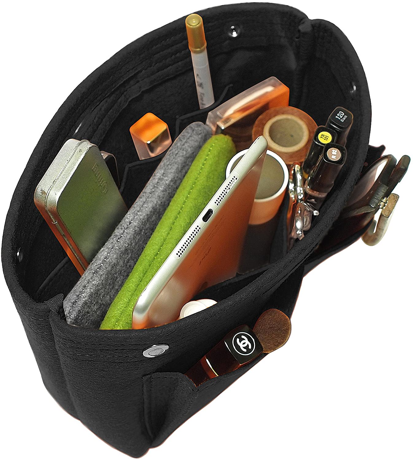 TOPHOME Insert Handbag Organizer Bag in Bag Cosmetic Storage Makeup Bag Organizers Felt Container Organizer Storage Organizing Home Girl Handbag Grey