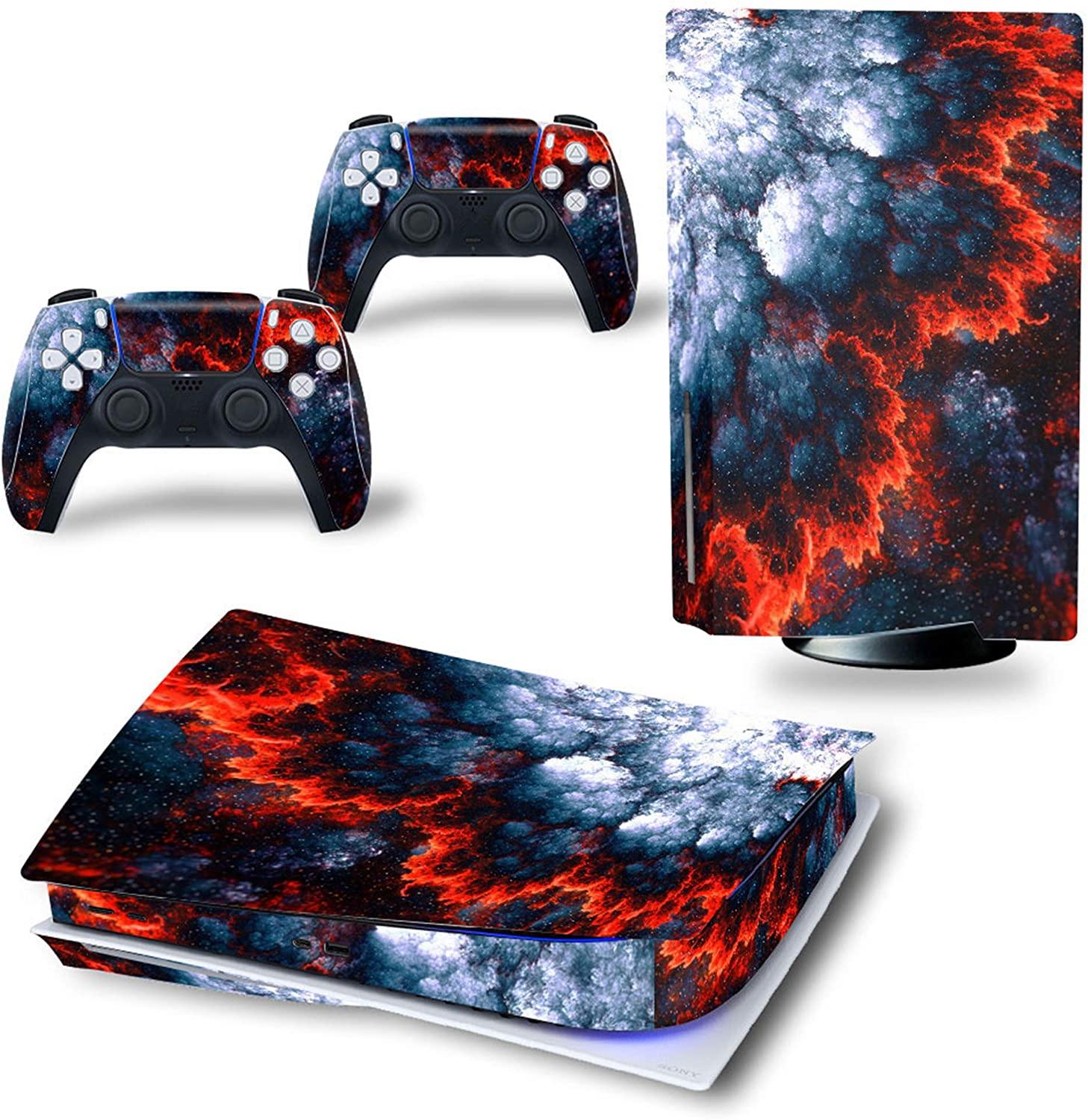 Ps5 Stickers Full Body Vinyl Skin Decal Cover for Playstation 5 Digital Edition Console Controllers (CD Version, Pink Starry Sky) - JOY2ESpree