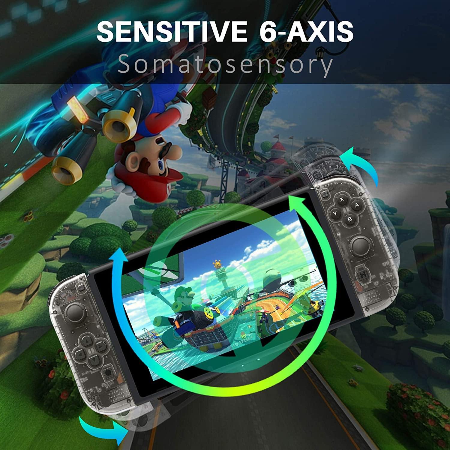 Joy-Pad Controller Compatible with Switch,Left and Right Controllers with Straps Support Wake-up Function(Blue and Green) - JOY2ESpree