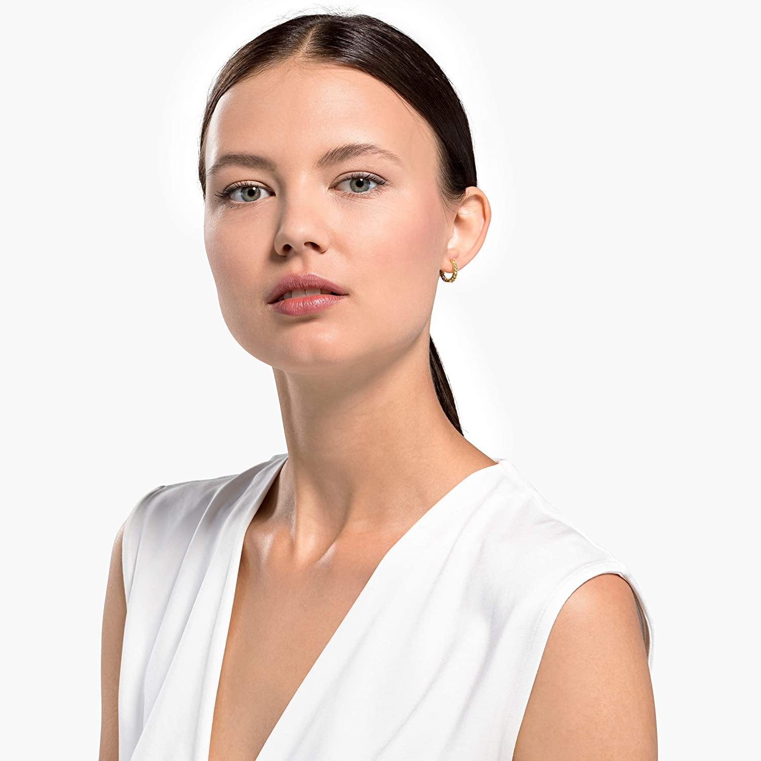 SWAROVSKI Women's Vittore Earring Jewelry Collection, Gold Tone Crystals, Clear Crystals - JOY2ESpree