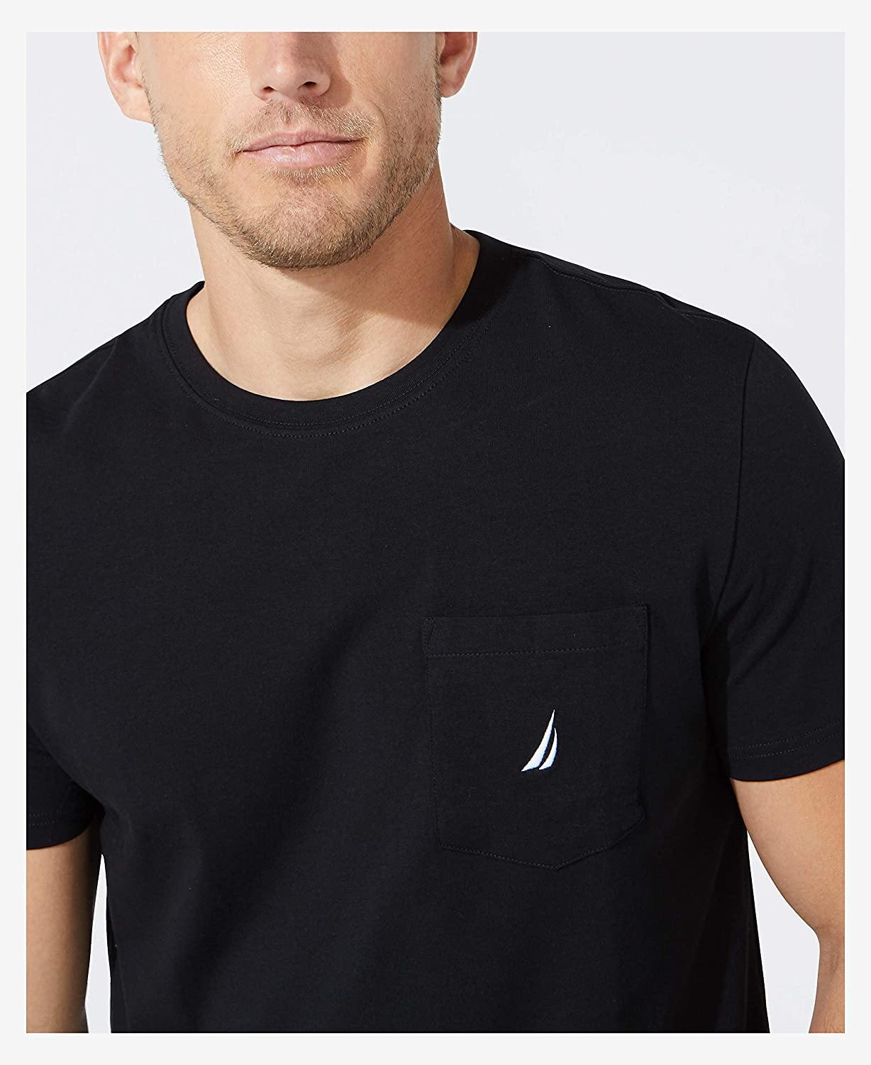 Nautica Men's Solid Crew Neck Short-Sleeve Pocket T-Shirt - JOY2ESpree