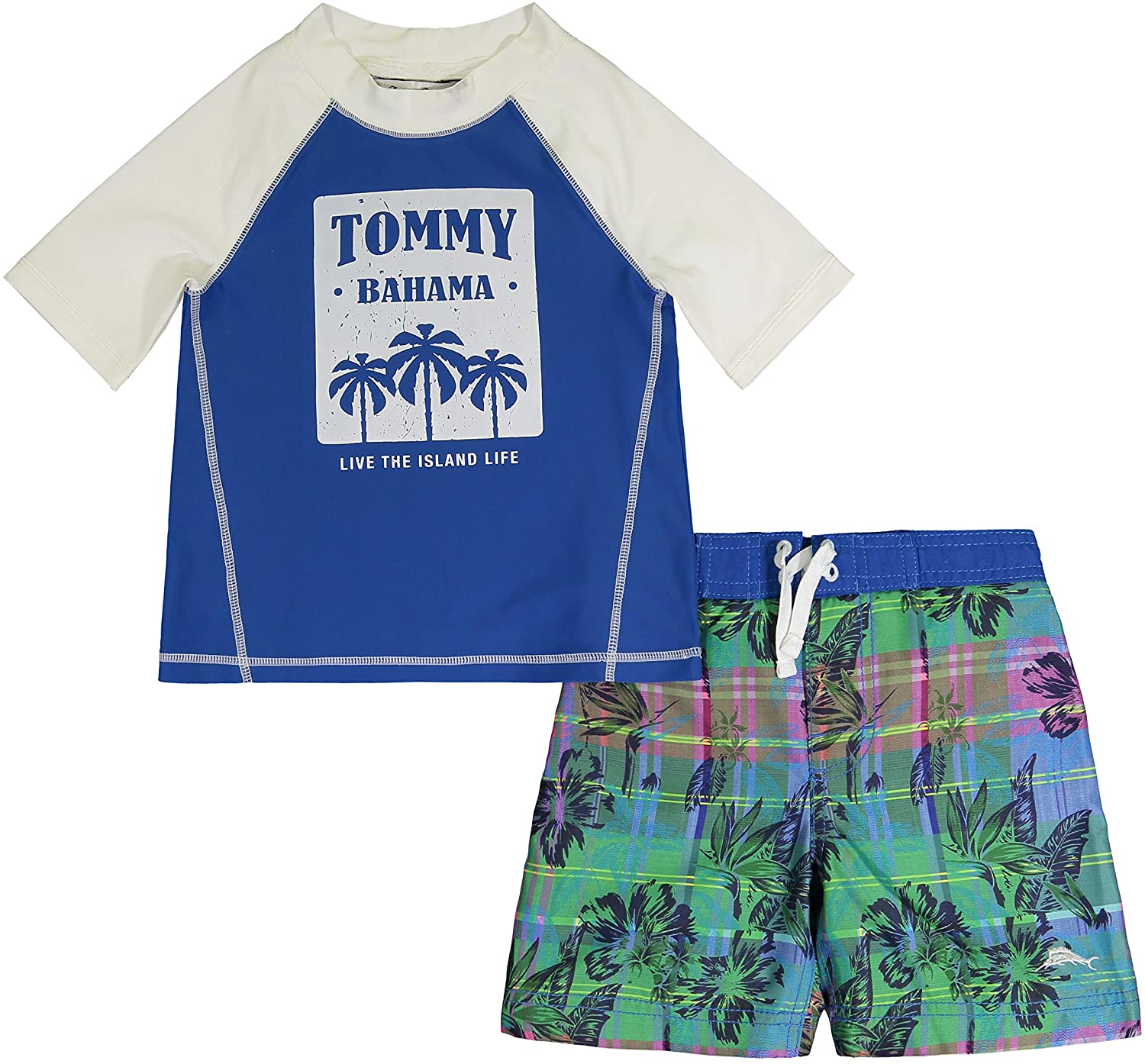 Tommy Bahama Boys' Rashguard and Trunks Swimsuit Set