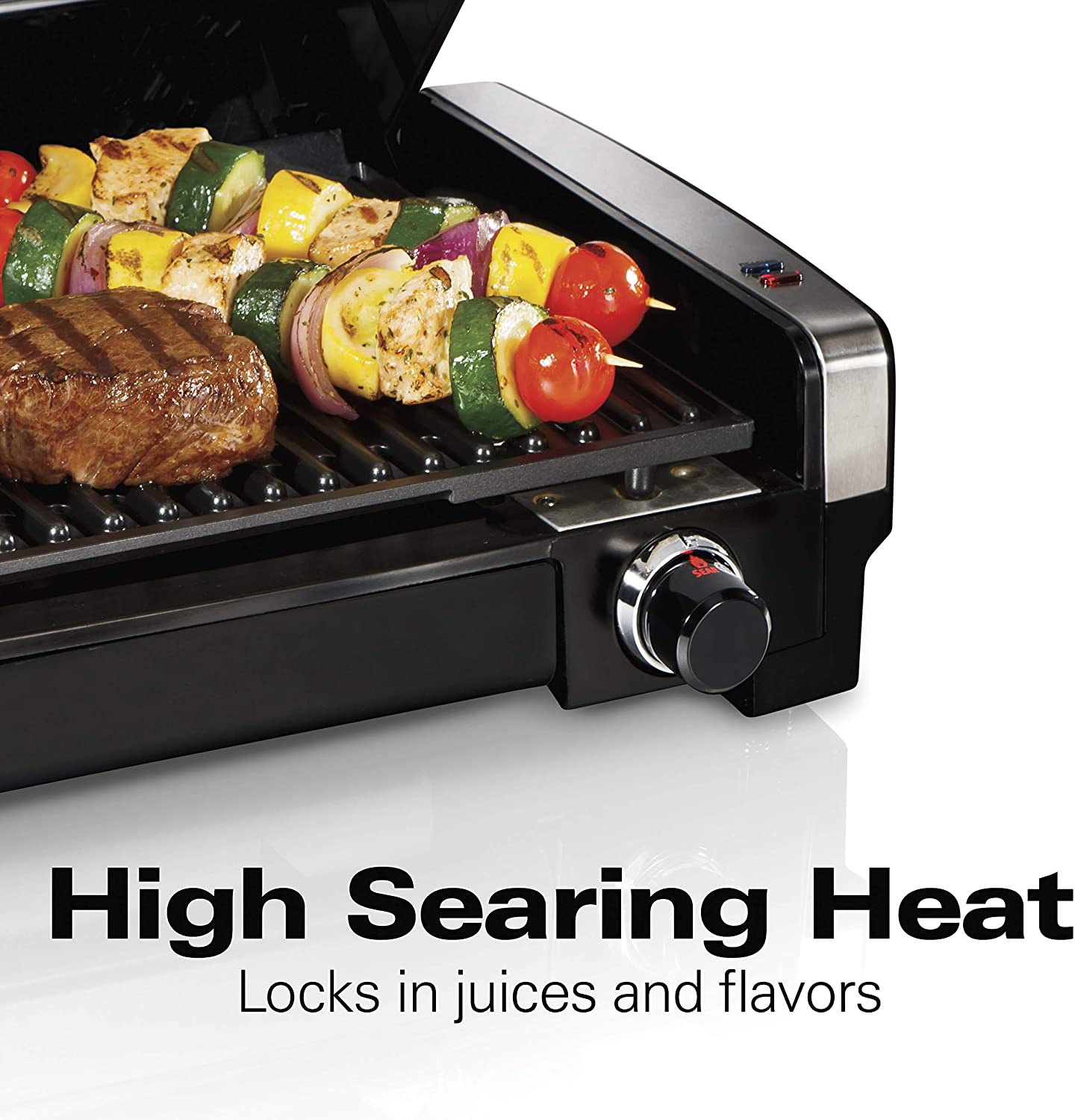 Hamilton Beach Electric Indoor Searing Grill with Viewing Window and Removable Easy-to-Clean Nonstick Plate - JOY2ESpree