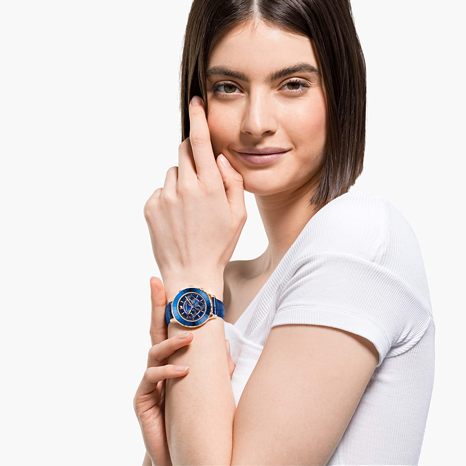 SWAROVSKI Women's Octea Lux Chrono Crystal Watch Collection, Leather Strap - JOY2ESpree