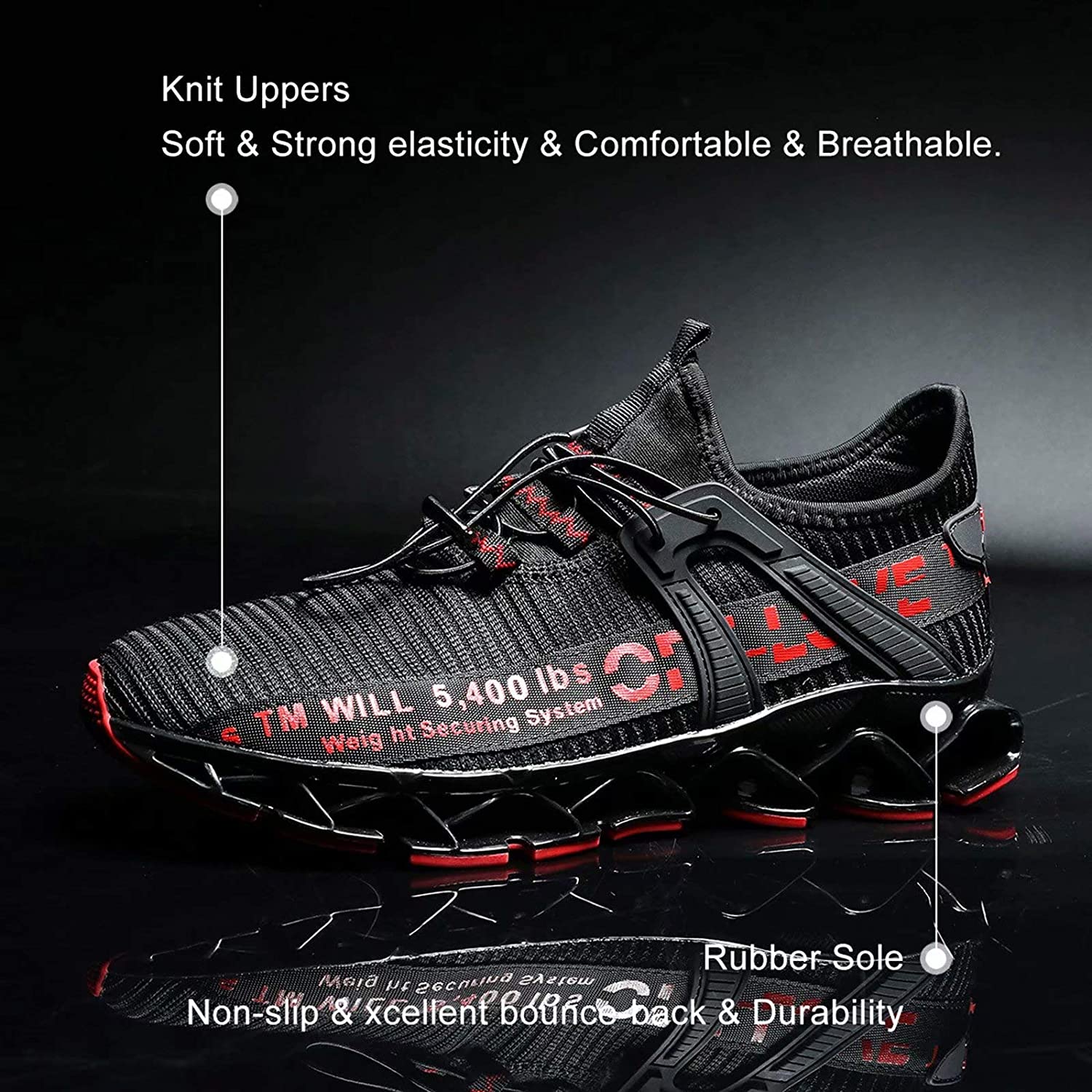 Pozvnn Mens Blade Sneakers Athletic Running Shoes Non Slip Walking Fashion Tennis Shoes