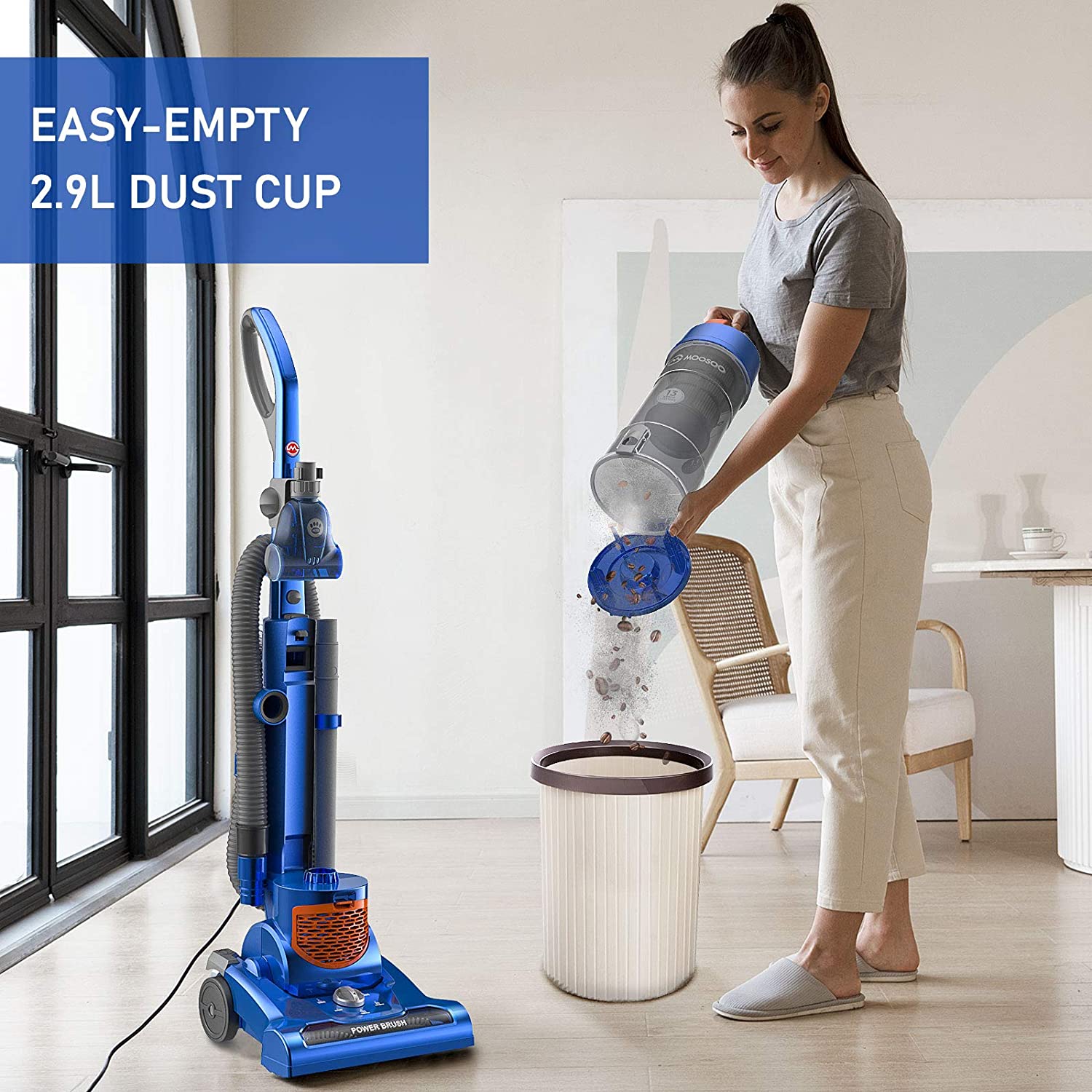 MOOSOO Powerful Pet Upright Vacuum Cleaner, 1400W Powerful Suction and HEPA Media Filtration - JOY2ESpree