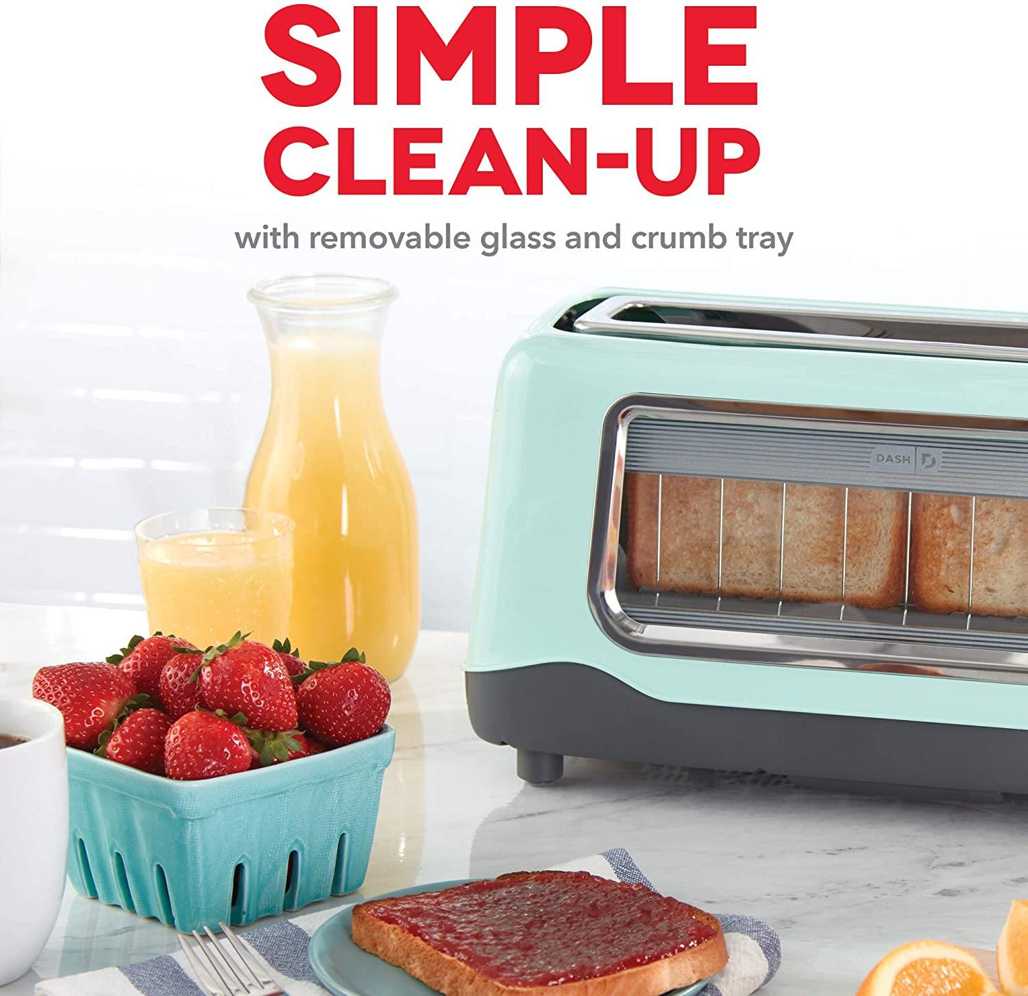 Dash Clear View Toaster: Extra Wide Slot Toaster with Stainless Steel Accents + See Through Window - JOY2ESpree
