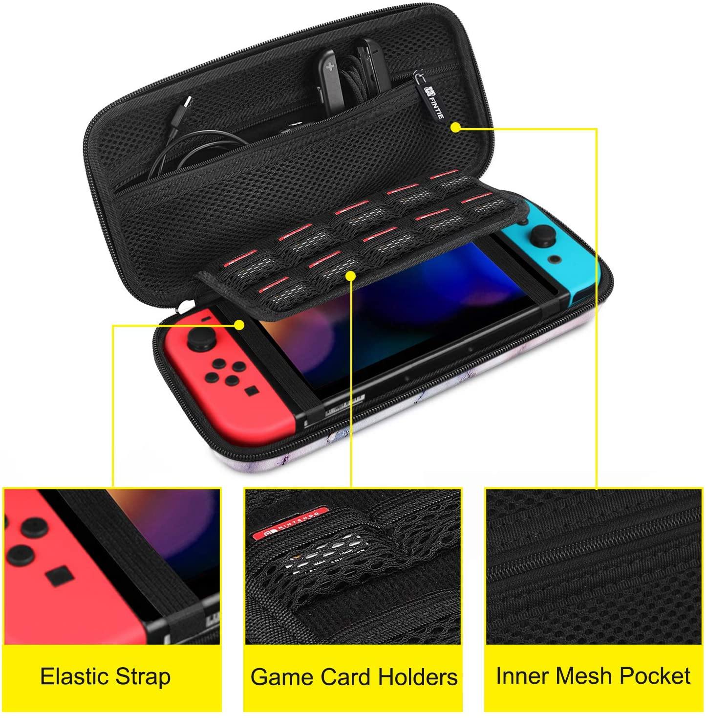 Fintie Carry Case for Nintendo Switch - [Shockproof] Hard Shell Protective Cover Travel Bag w/10 Game Card Slots - JOY2ESpree