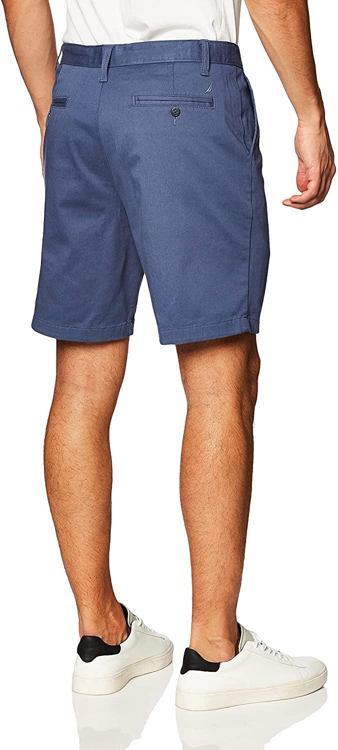 Nautica Men's Classic Fit Flat Front Stretch Solid Chino Deck Short - JOY2ESpree