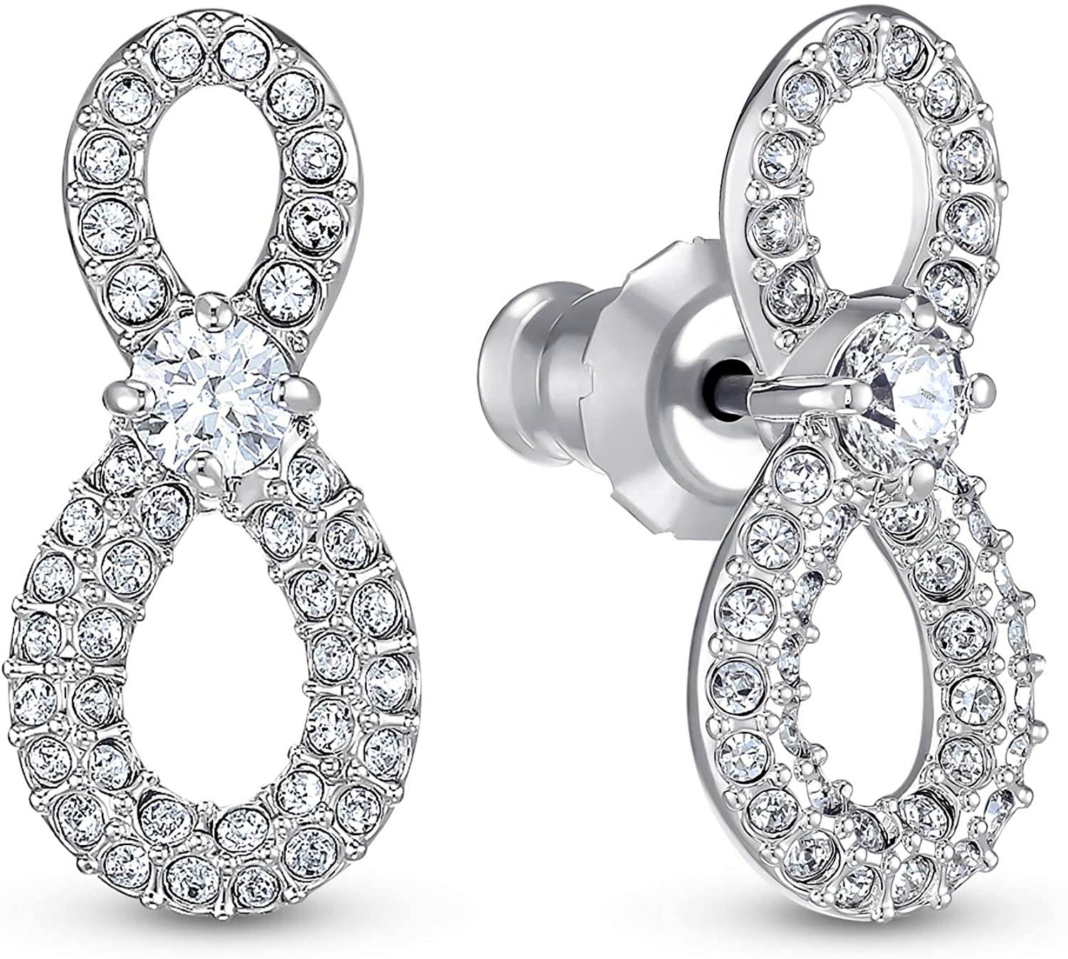SWAROVSKI Women's Infinity Jewelry Set Collection, Rose Gold Tone & Rhodium Finish, Clear Crystals - JOY2ESpree
