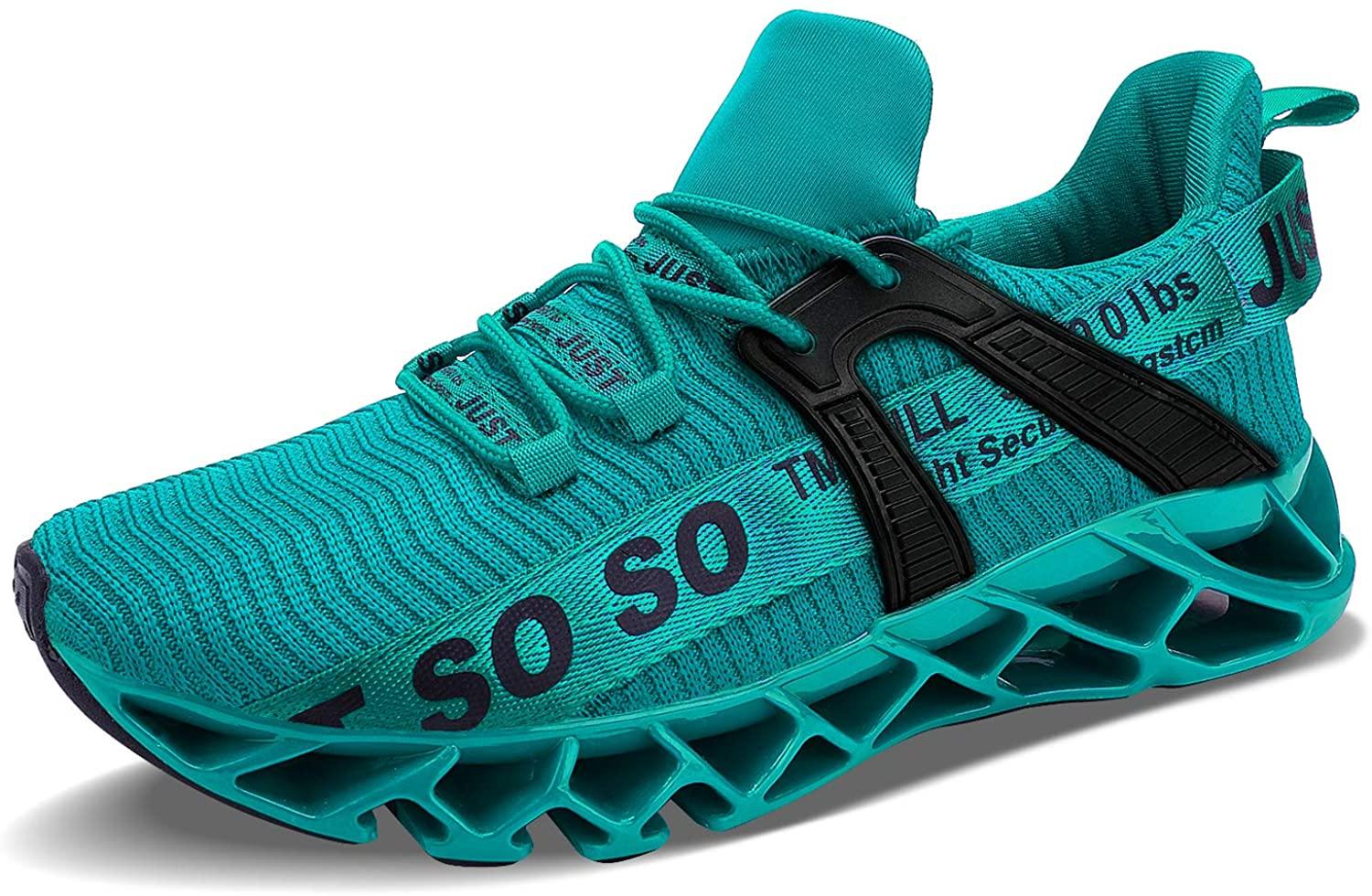 JSLEAP Mens Running Shoes Walking Non Slip Blade Type Sneakers