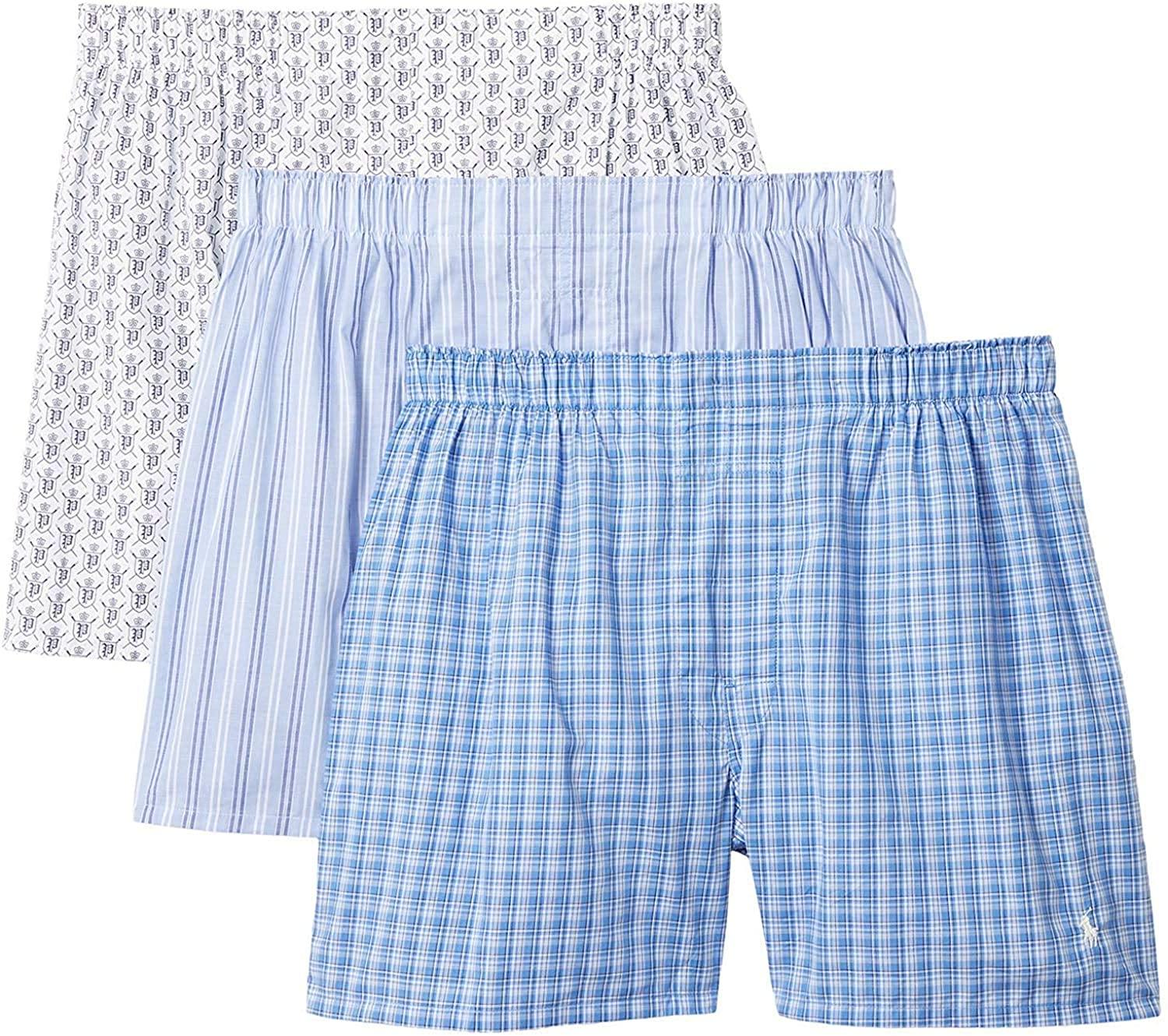 Polo Ralph Lauren Men's 3-Pack Classic Fit Packaged Woven Boxers